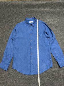 Blue Long Sleeve Linen Shirt
