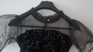 Sequin Embellished Black Fabric