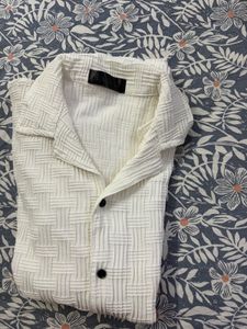 Men's White Textured Shirt