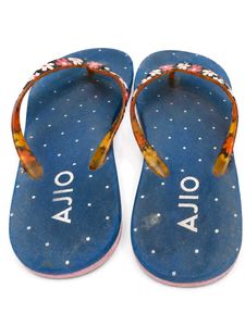 Women's Blue Floral Flip Flops | UK 4 | Lightweigh