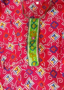 Red Printed Cotton kurta