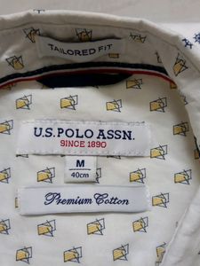 U.S.POLO ASSN WHITE WITH BLUE PRINT