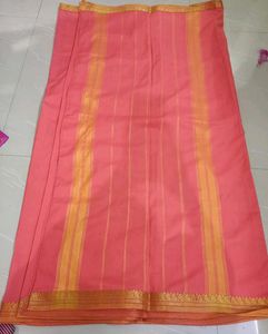 Beautiful Pink Saree with Gold Border