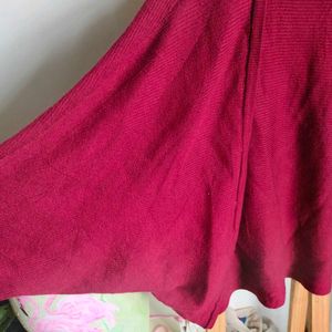 Chic Maroon Knit Cardigan