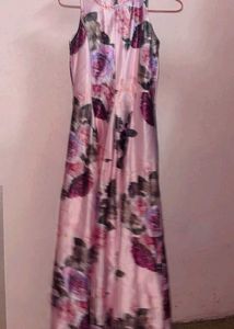 Floral Print Halter Neck Maxi Dress