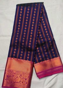 Elegant Blue & Gold Saree