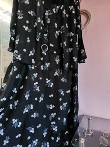 Black Floral Printed Dress