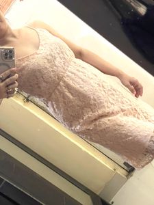 Nude Lacy Net Dress