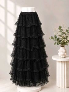 Black Tiered Tulle lehenga