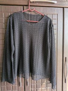 Sheer Black Lace Top XL