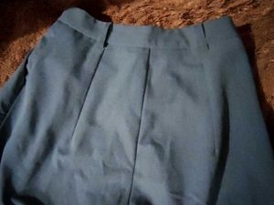 Grey Pleated Wide-Leg Pants