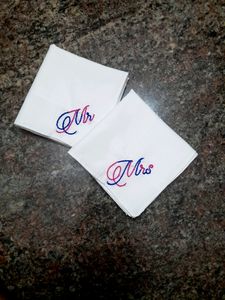 Couple Embroidery Pure Cotton White Hand kerchiefs