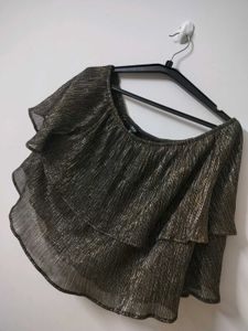Sparkly Ruffle Off-Shoulder Top