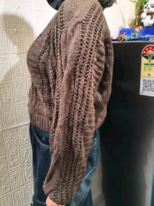Brown oversized woolen sweater