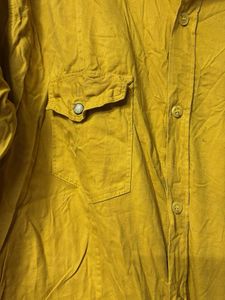 Mustard Yellow Long Sleeve Button-Up Shirt