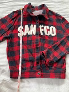 Red &amp; Black Plaid "SAN FCO" Shirt