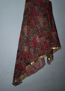 Embroidered Silk Blend Dupatta heavy punjabi seque