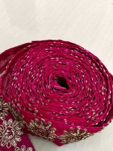 PINK ZARI LACE 💖 Ethnic Magenta