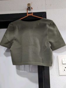 Olive Green Cropped Top