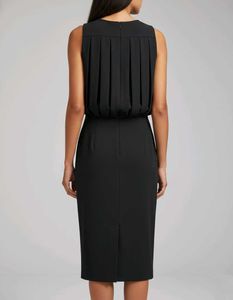 Black Sheer-Panel Cocktail Dress