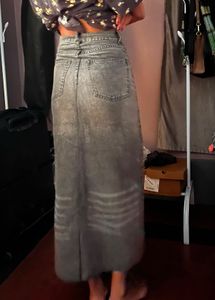 H&amp;M Black Wash Denim Maxi Skirt