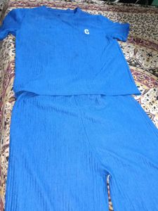 Blue Textured Co-ord Set