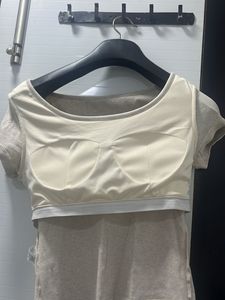 Ribbed Scoop Neck padded Cropped Top