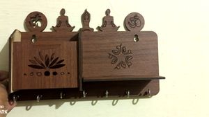 Vastva Yoga Wooden Colour Key And Thin Clothes Hanger Holder