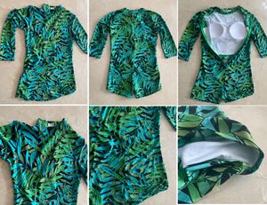 Tropical Leaf Print Swimsuit
