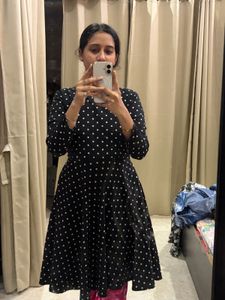 polka dot round dress with pocket