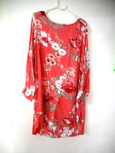 Vibrant Floral Print Long Sleeve Dress