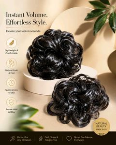 Chic Messy Hair Bun Extensions Scrunchies