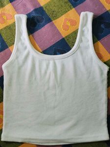 Ribbed White Tank Top