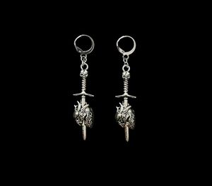Crescent Moon Rose Necklace and earrings Set