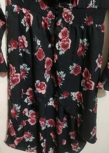 Black Dress Floral Print For Girl Or Woman 34 Bust