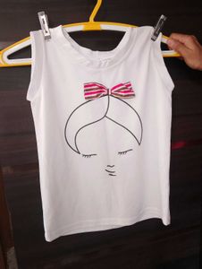 Cute Face Print Sleeveless Top