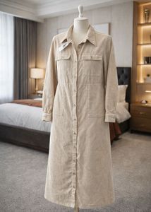 Beige Corduroy Shirt Dress🦋💐