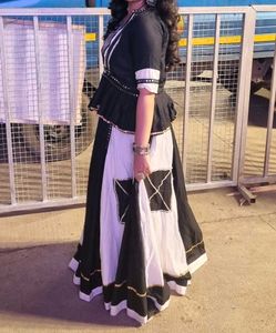 Elegant Black &amp; White ghagra choli