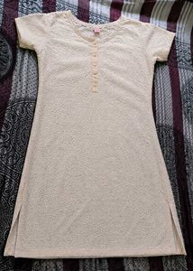 Beige Lace Kurta