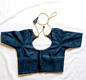 Stylish polyester Blouse with Gold String Detail
