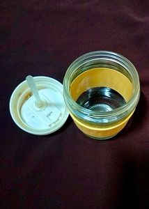 Glass Tumbler with Flip-Top Lid