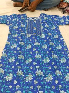 Blue Floral Print Kurta