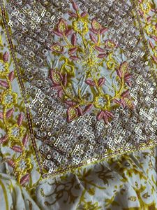 Elegant Printed Kurta with Embroidery