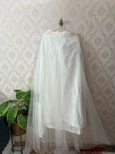 Elegant White Bridal Lehenga Skirt
