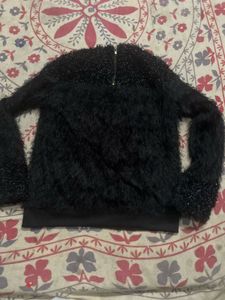 Cozy Black Faux Fur top Sweater