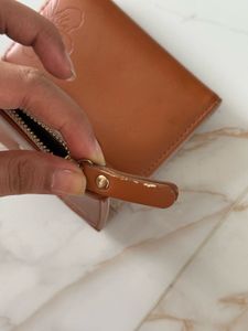 Brown Floral Print Tri-Fold Wallet