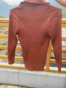 unisex Ribbed Knit Polo compression Pullover