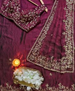 Elegant Embroidered Saree
