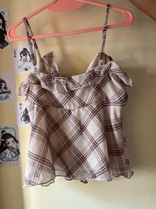 Chic Plaid Off-Shoulder Top