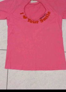 Pink Smiley Graphic Tee